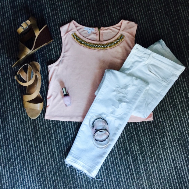 Casual chic pink and white