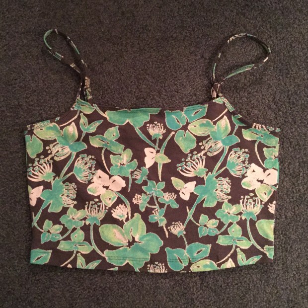 Crop Top Floral Lime