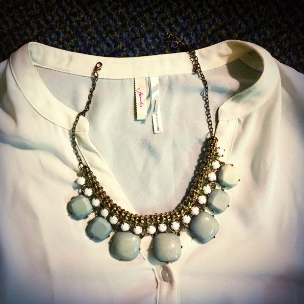 Grey and white necklace