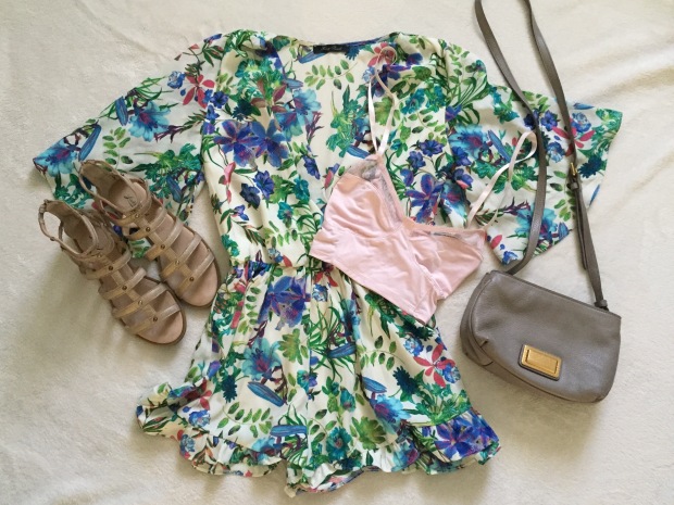 Floral Romper Outfit and Accessories
